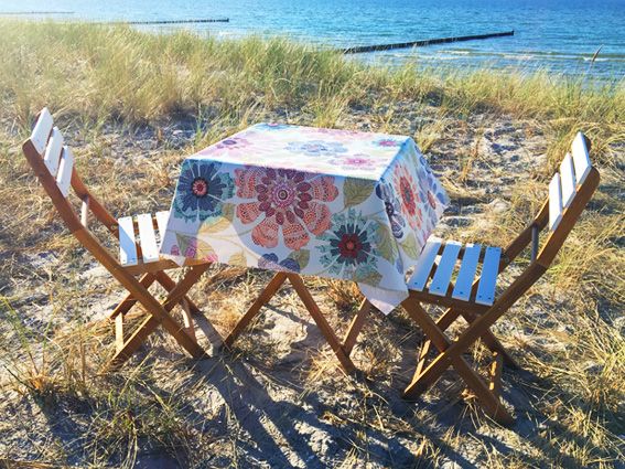 Tischdecke mit Strandmuster