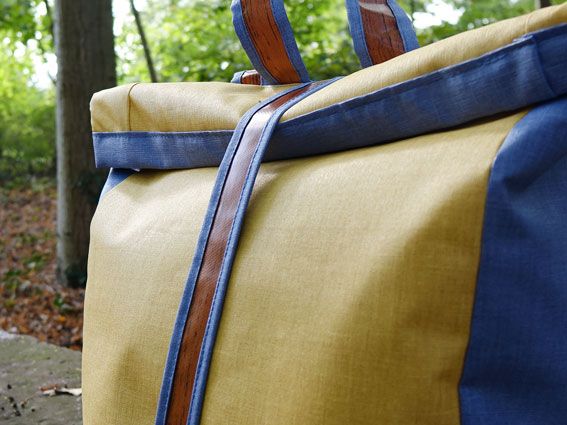 DIY-Rucksacktasche in schnen Farben aus Wachstuch und Baumwollstoff